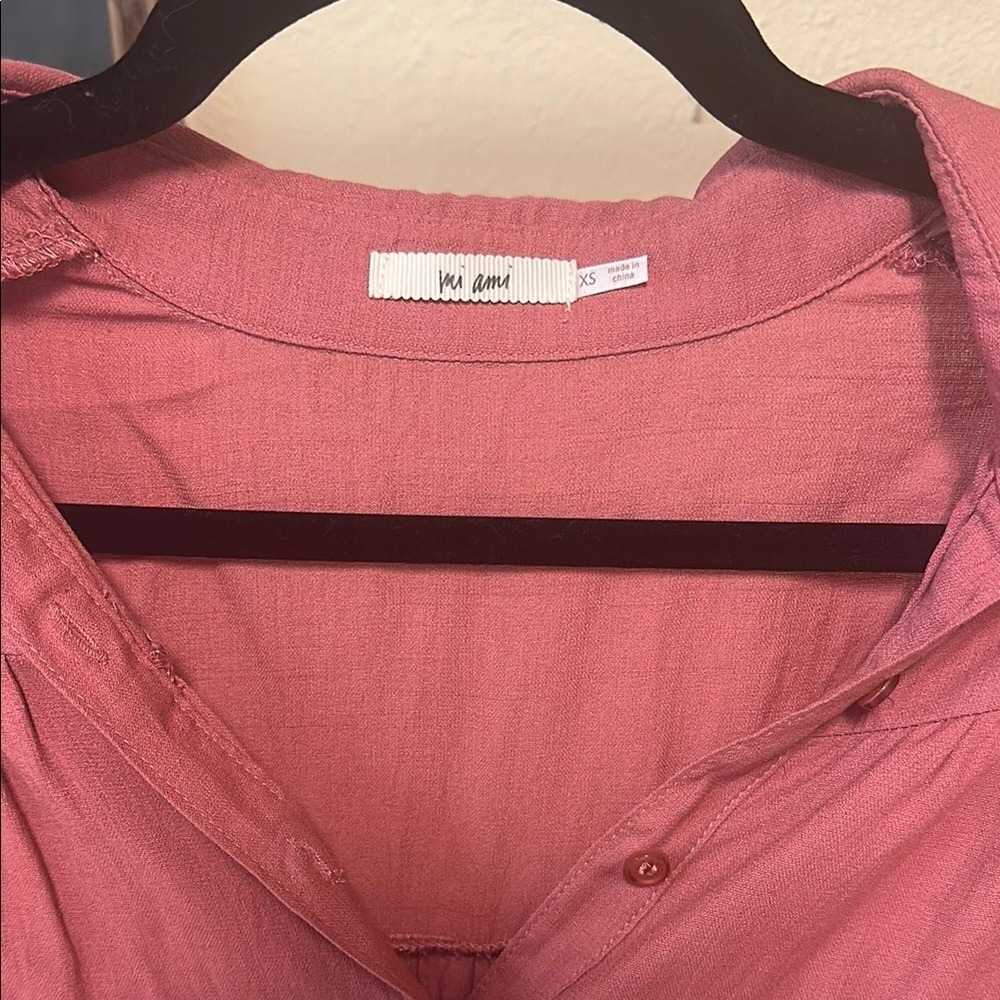 Mi Ami Tiered Mini Dress‎ Long Sleeve Button Down Casual XS - Picture 3 of 8